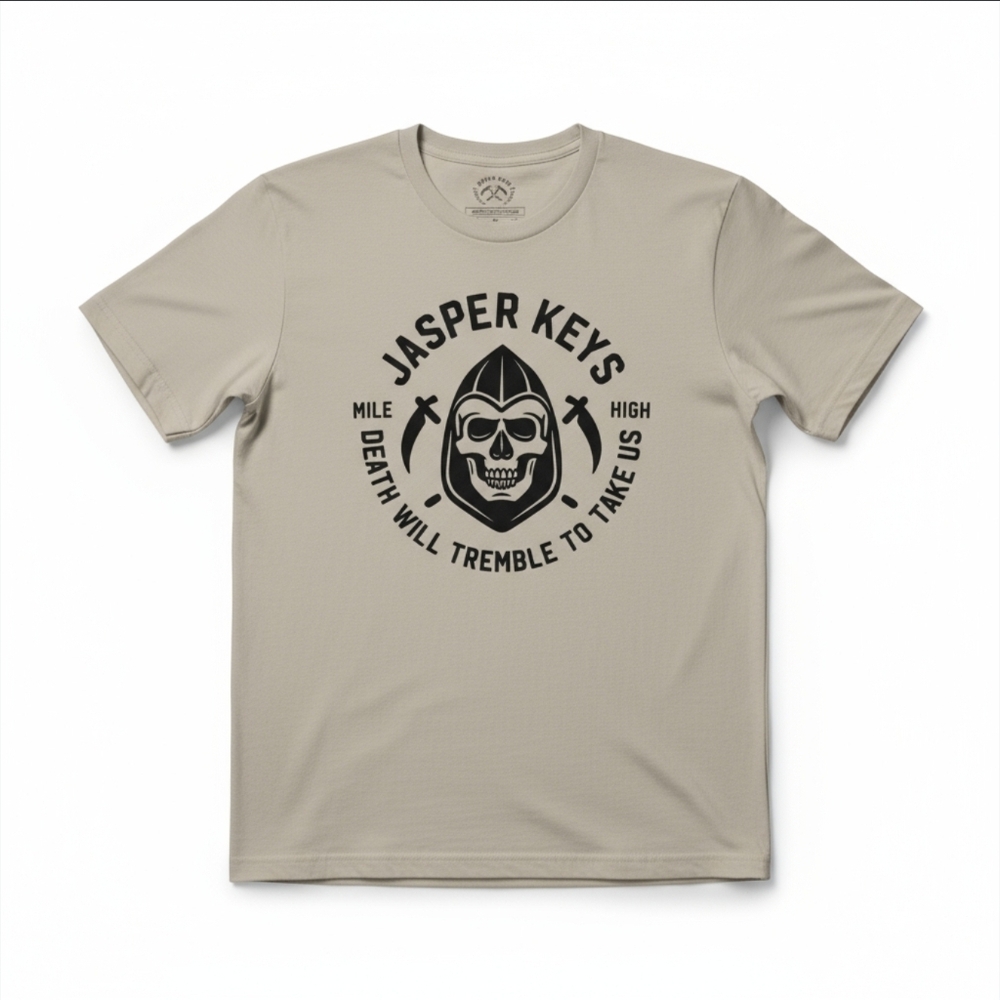 Jasper Keys Cream Graphic Short Sleeve Mens Tee Shirt Large